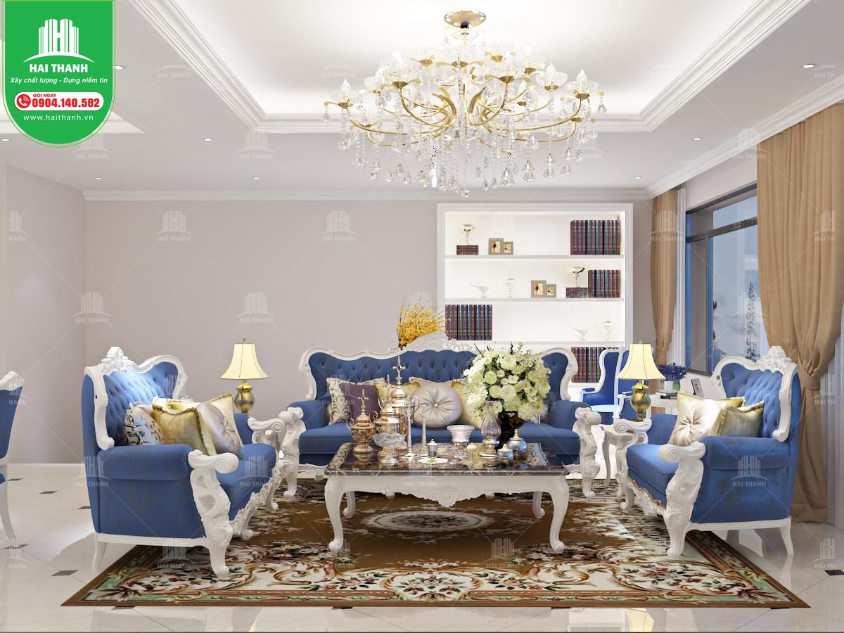 Mẫu thiết kế nội thất tân cổ điển sang trọng nhà Mr Tú Vinhomes Marina Hải Phòng